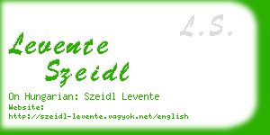 levente szeidl business card